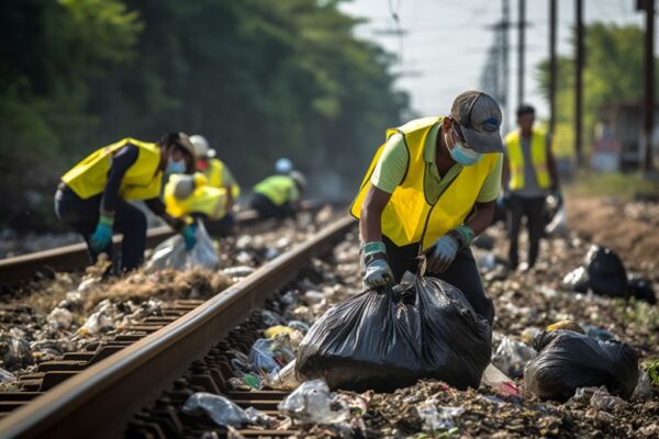 railway rubbish clean-up