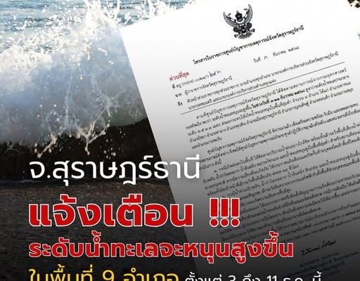 sea level rise Surat Thani